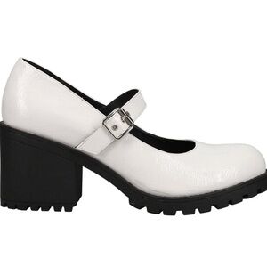 Dirty Laundry “Lita” Mary Jane White Patent Block Heel